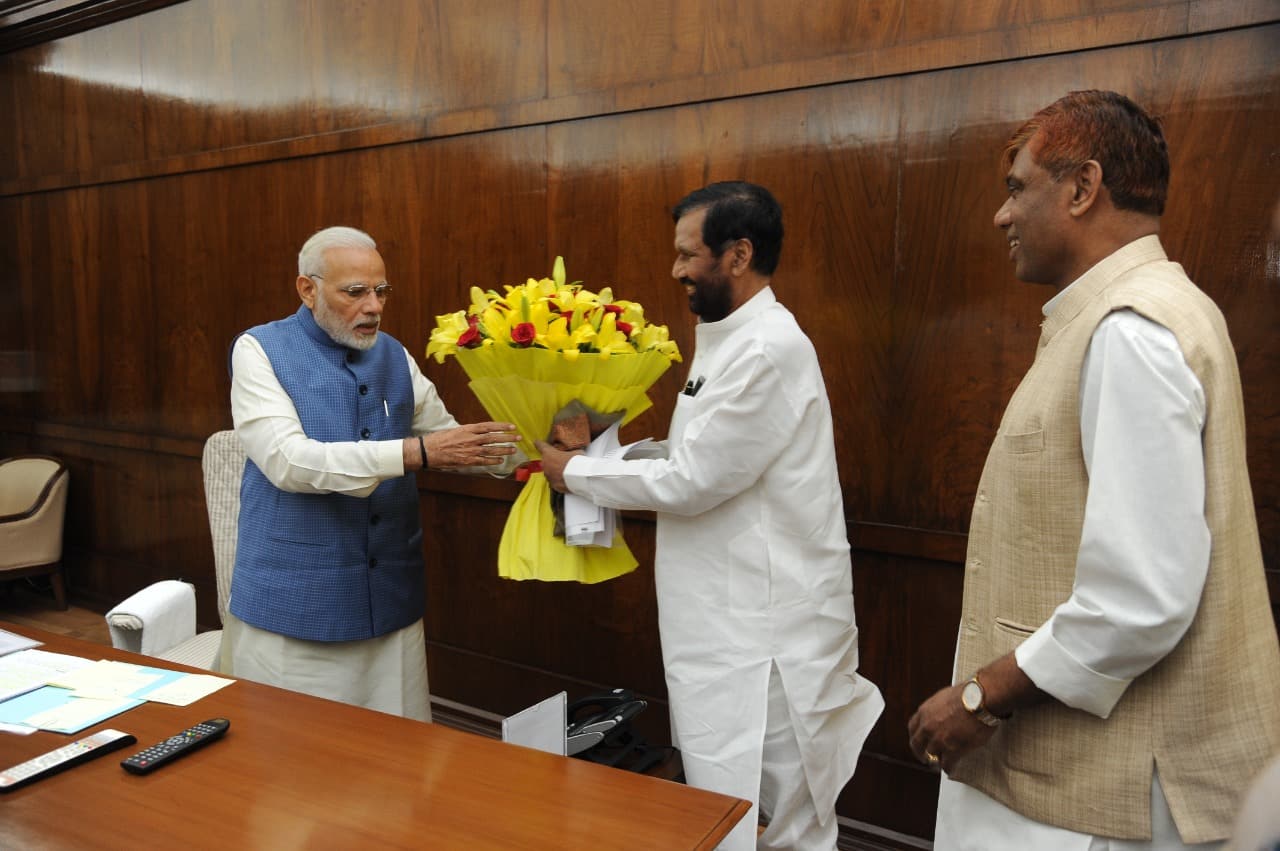 Ram Vilas Paswan with Prime Minister Narendra Modi