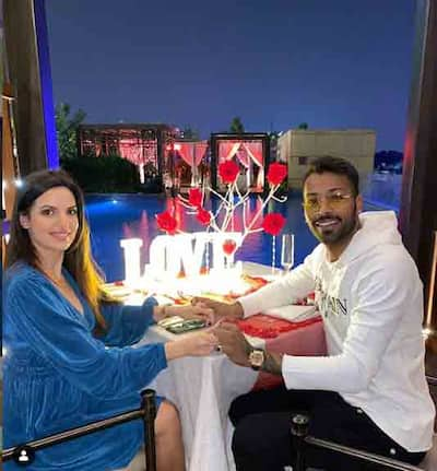 Birthday boy Hardik Pandya with his ladylove 