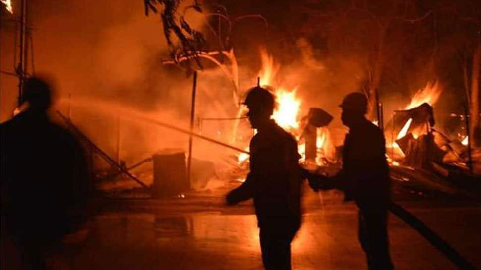 Massive fire breaks out in Noida slums near Bhangel Market, no casualties reported