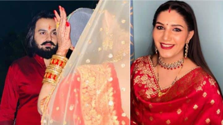 On Karwa Chauth, Sapna Choudhary shares first pics with husband Veer Sahu - Check out!