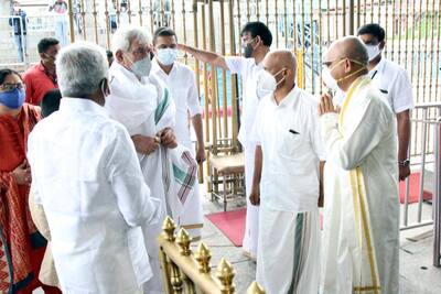J&K LG Manoj Sinha visits Tirumala 