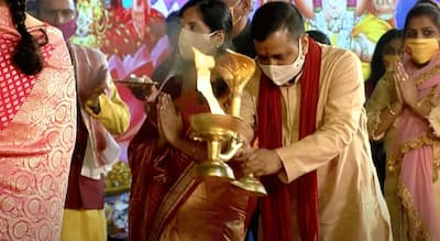 Arvind Kejriwal performs Lakshmi Puja with wife Sunita Kejriwal