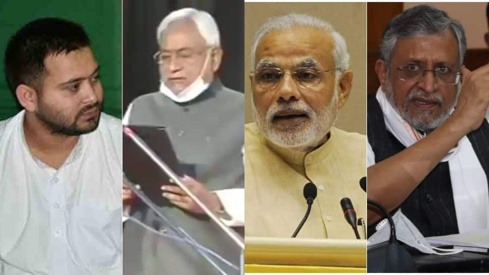 PM Narendra Modi, Tejashwi Yadav, Sushil Kumar Modi congratulate Nitish Kumar on taking oath as Bihar&#039;s CM