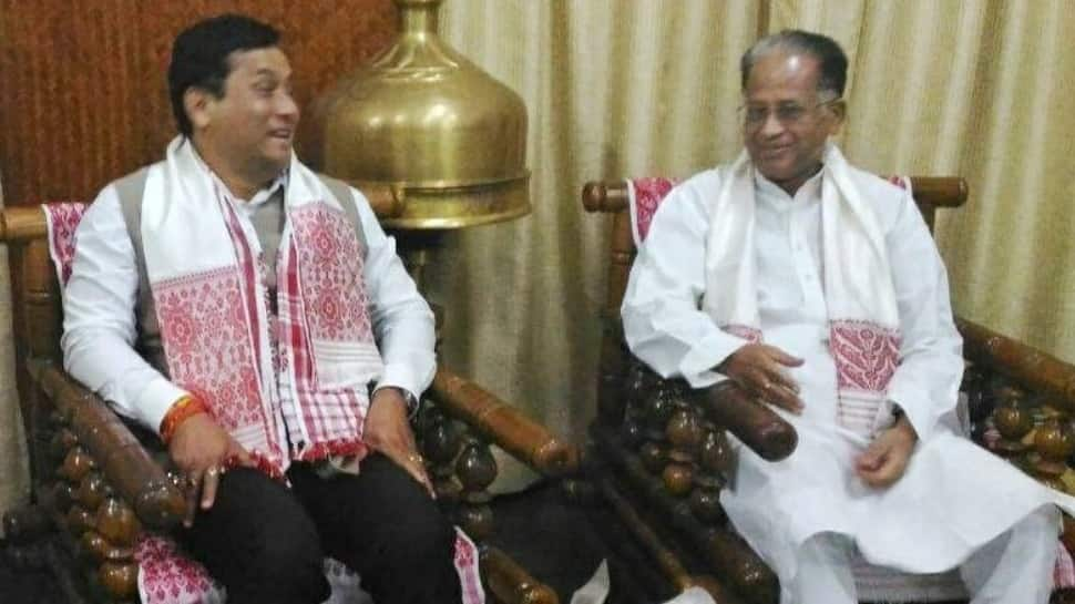 Former Assam Chief Minister with current CM Sarbananda Sonowal 