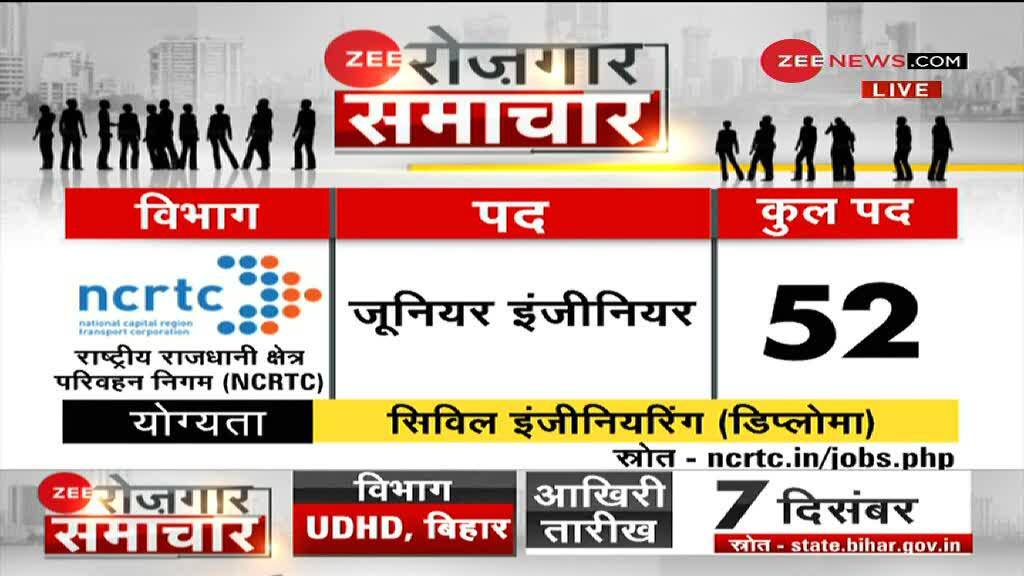 Zee Rojgar Samachar Employment News Of The Day Zee News