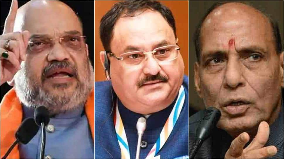 Amit Shah, Rajnath Singh, Narendra Singh Tomar meet at JP Nadda’s residence to discuss farmers’ protest