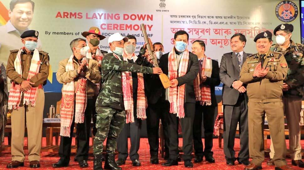 Assam: 64 members of four militant groups surrender before CM Sarbananda Sonowal