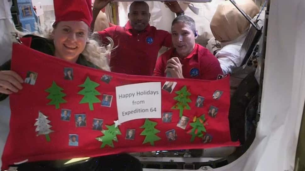 Santa visits ISS astronauts as they celebrate Christmas in space - Watch