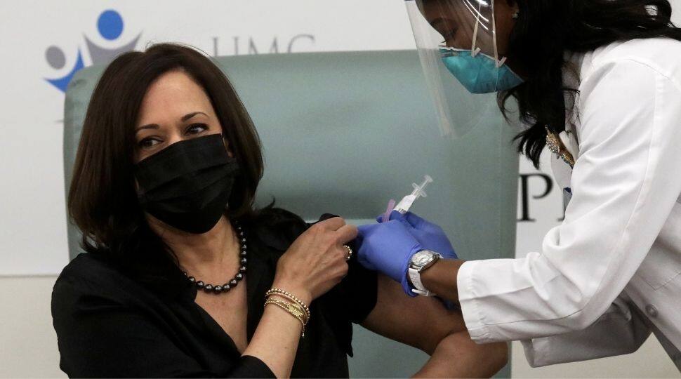 US Vice President-elect Kamala Harris receives COVID-19 shot