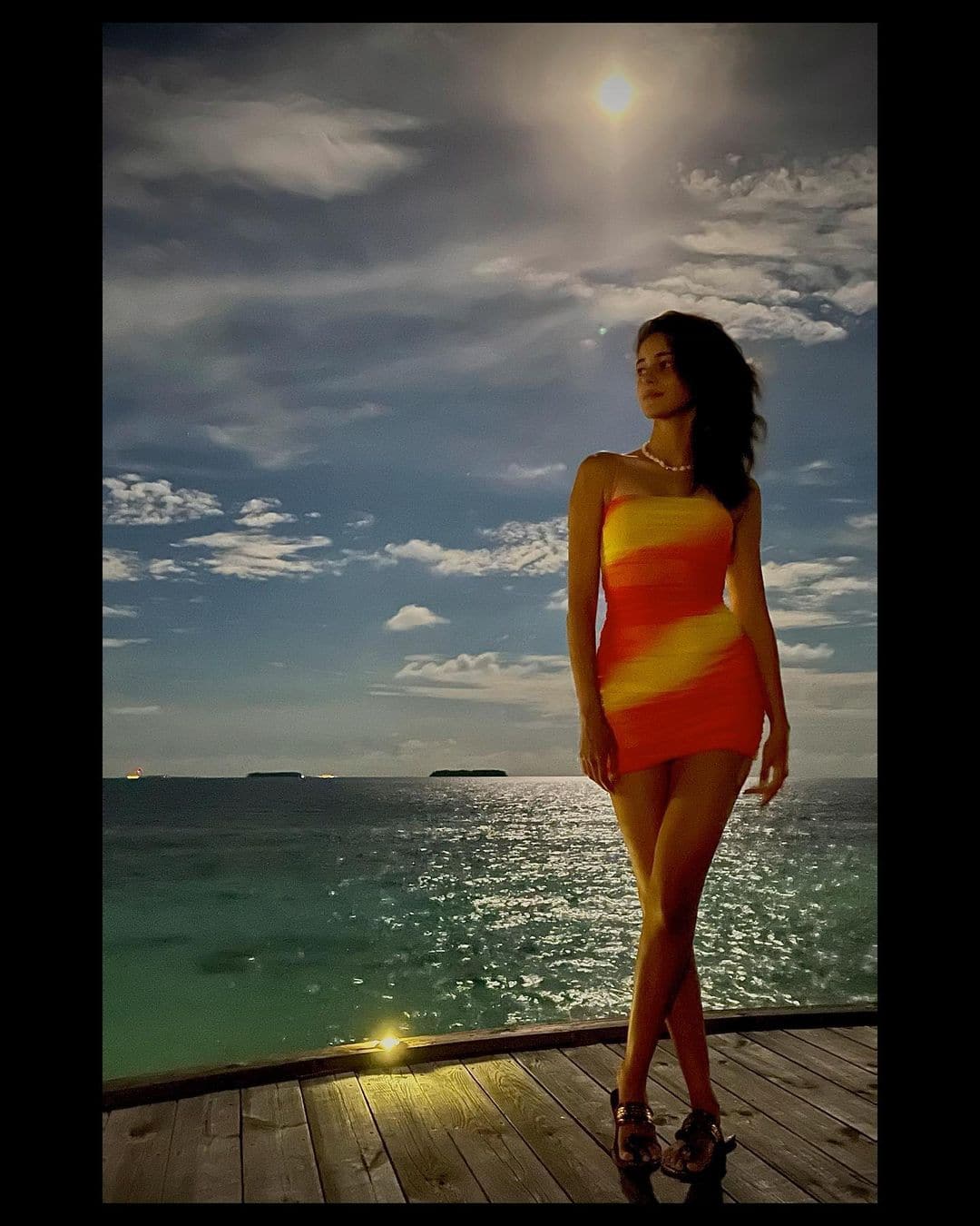 Ananya sets the internet on fire with her orange beach wear