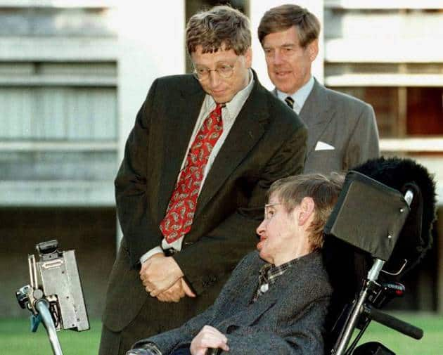 On a visit to Cambridge University in 1997 Stephen Hawking met Microsoft founder Bill Gates