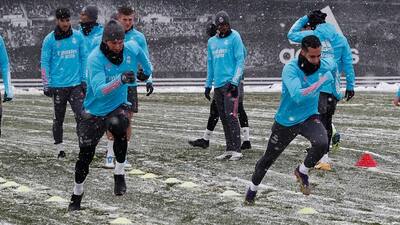 Real Madrid players training