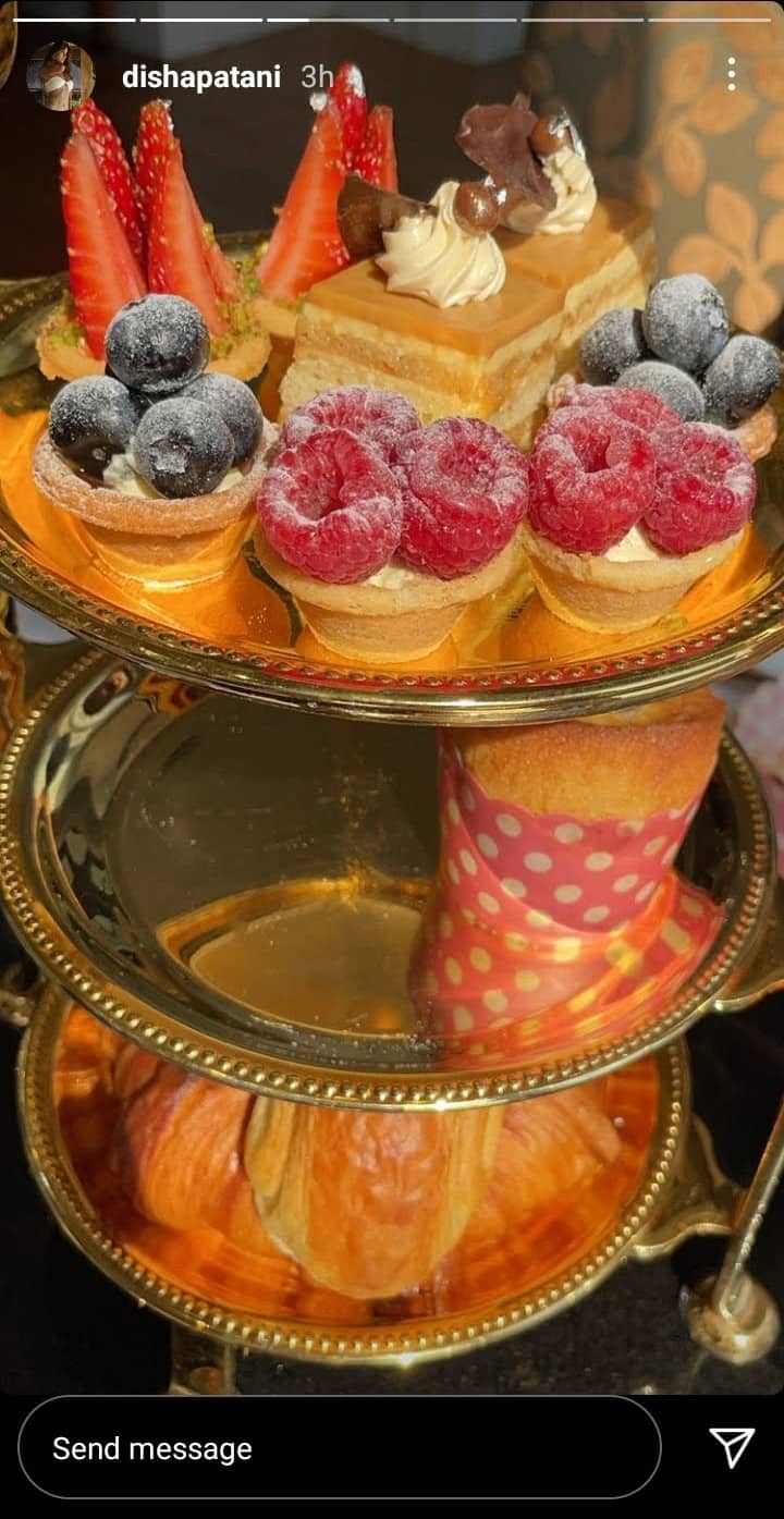 Berry tarts, cakes, and croissants