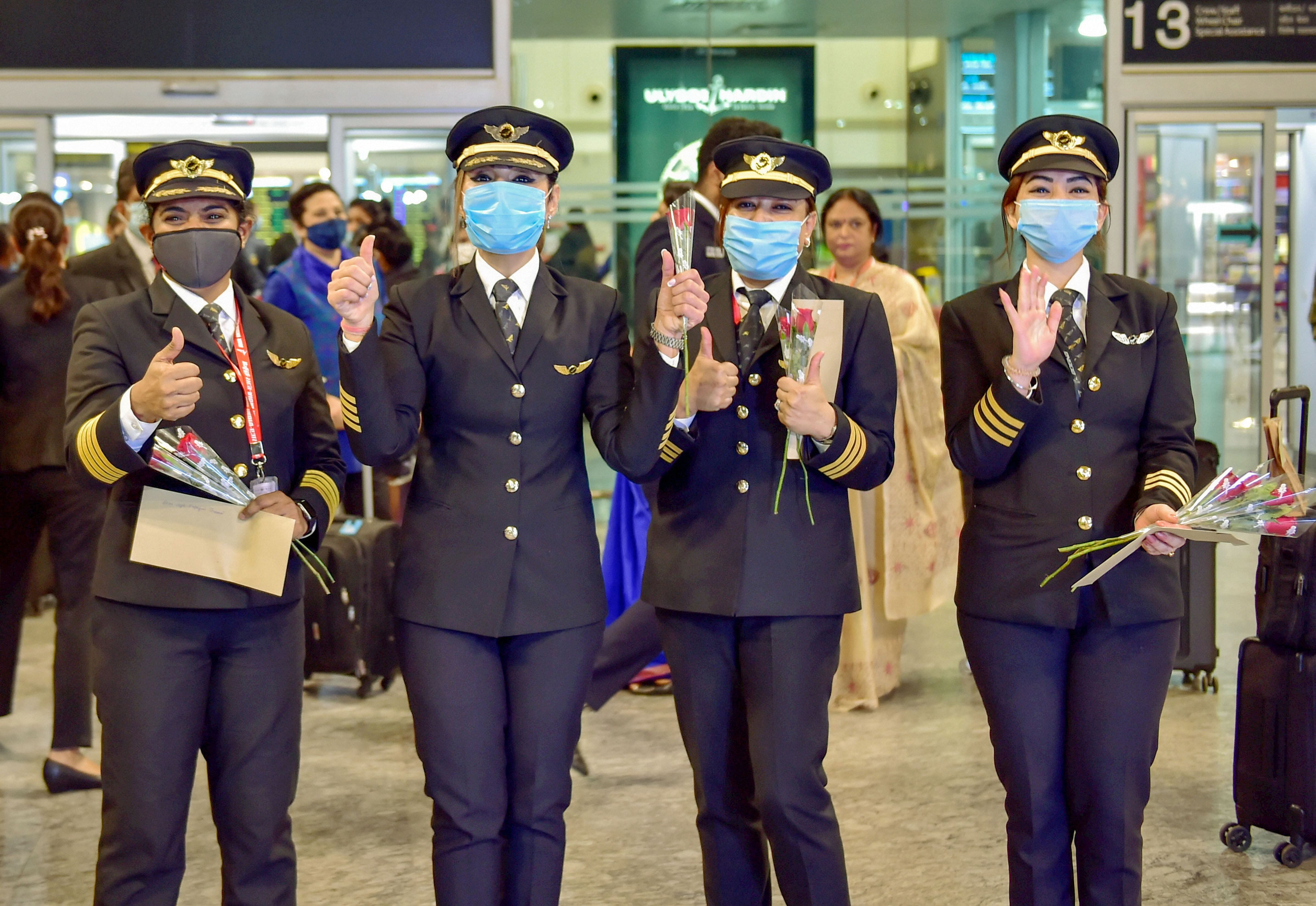 In pics: All-women Air India pilot team that scripted ...