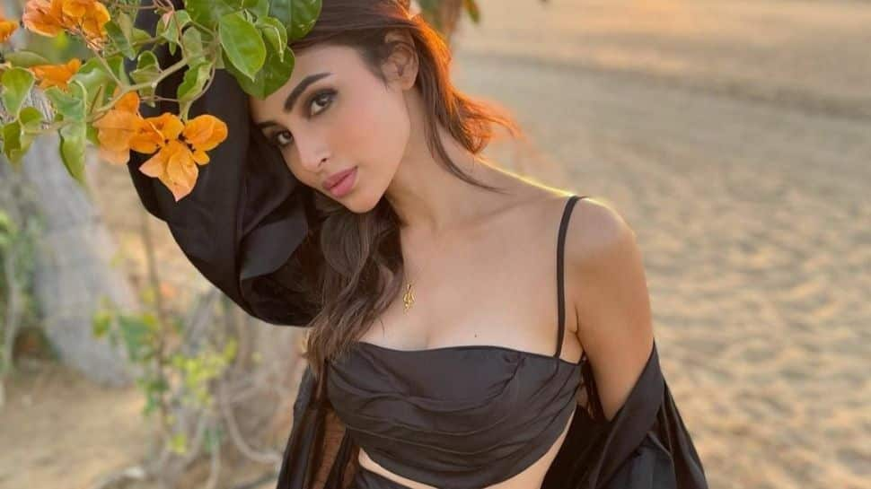 Mouni Roy black dress pics