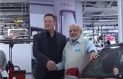 PM Narendra Modi with Tesla CEO Elon Musk 