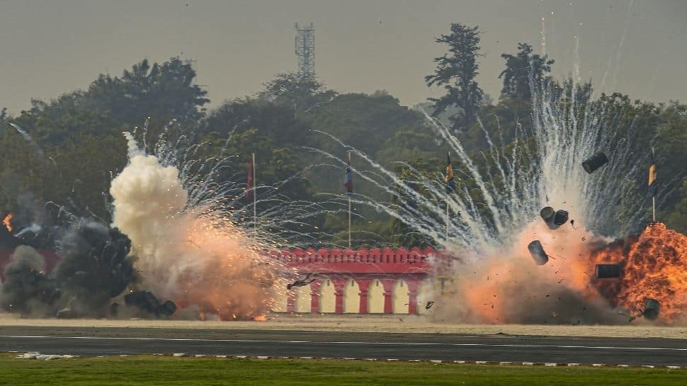 Drone attack displayed