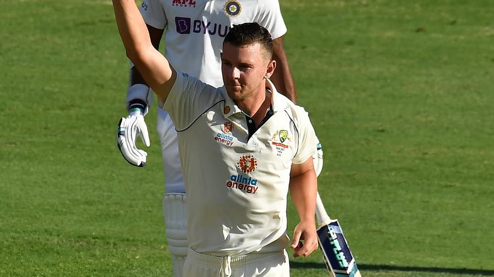 Josh Hazlewood celebrates after picking up a five-wicket haul at Gabba. (Photo: Cricket Australia)