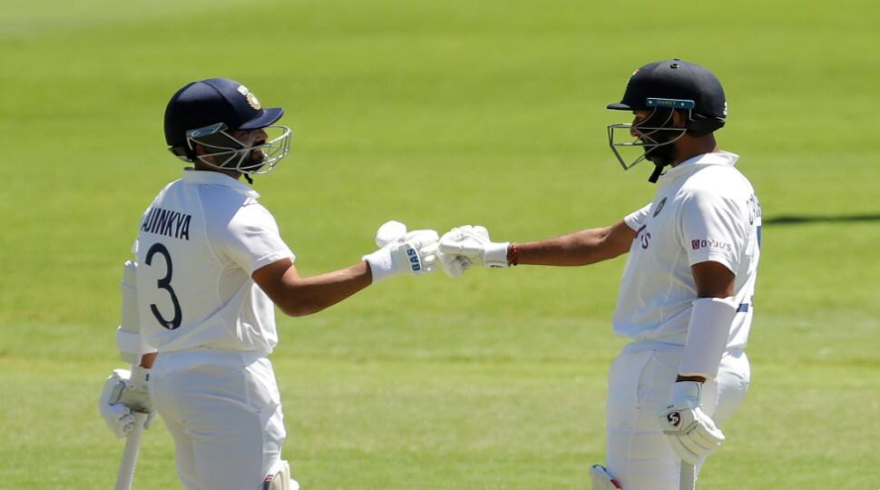 India skipper Ajinkya Rahane (left) and Cheteshwar Pujara started the proceedings on Day Three. (Photo: BCCI)