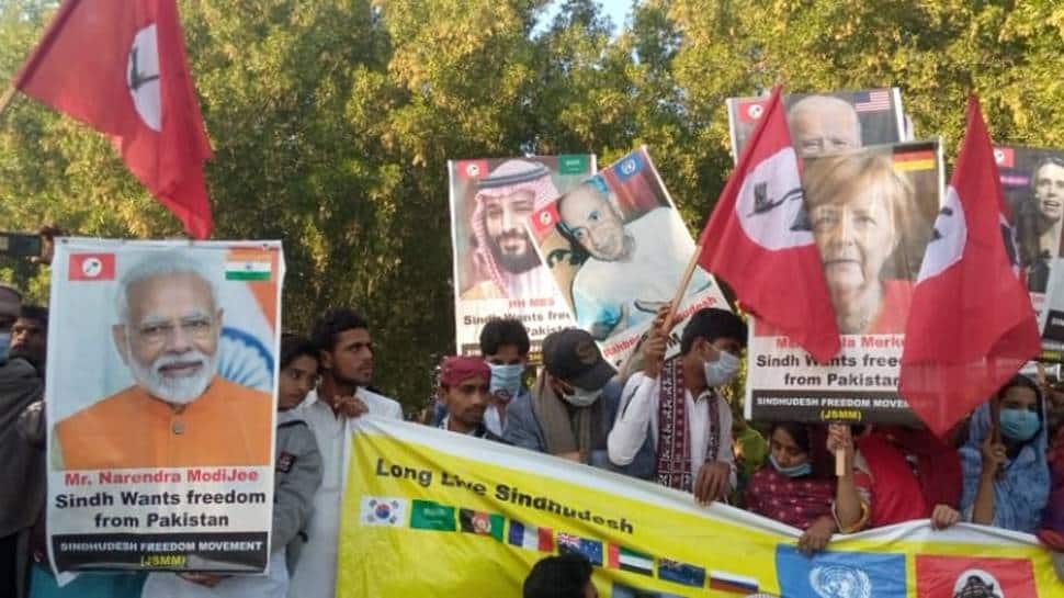 PM Narendra Modi's poster seen at pro-independence rally at Pakistan's Sindh