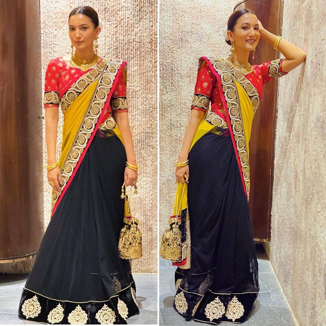 Gauahar Khan flaunts her newly-wed glow in a beautiful saree