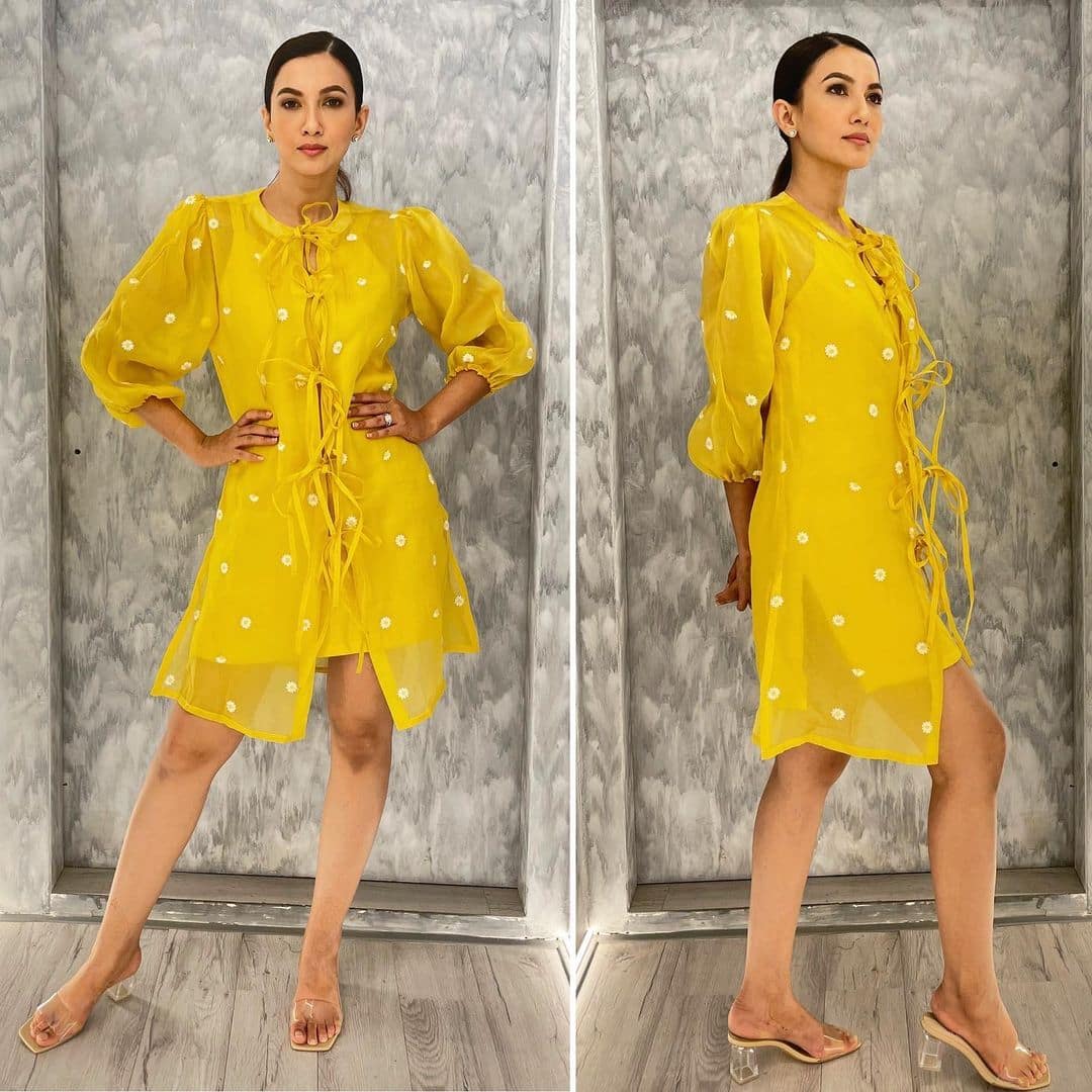 Gauahar glows in this cute yellow dress