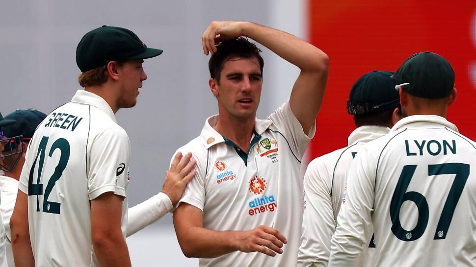Australian paceman Pat Cummins celebrates after picking up a wicket on the final day at the Gabba. (Photo: cricket.com.au)