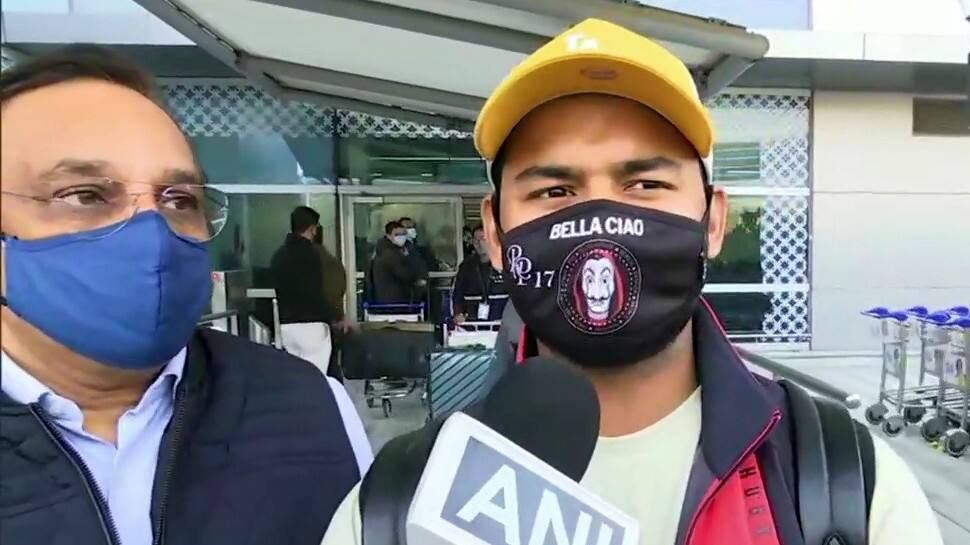 Rishabh Pant speaks to the media on his arrival at the New Delhi airport on Thursday. (Photo: ANI)