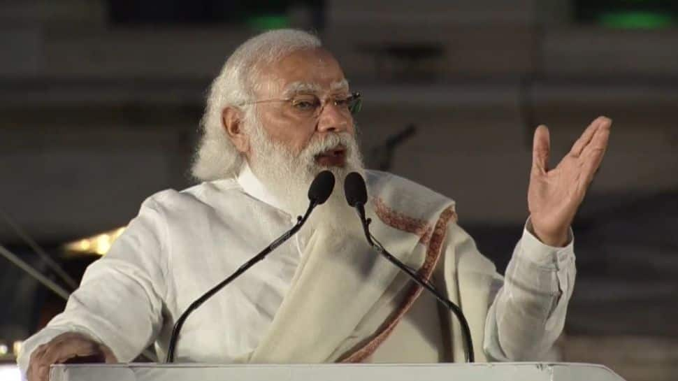 PM Narendra Modi speaking on Netaji Bose's 125th birth anniversary