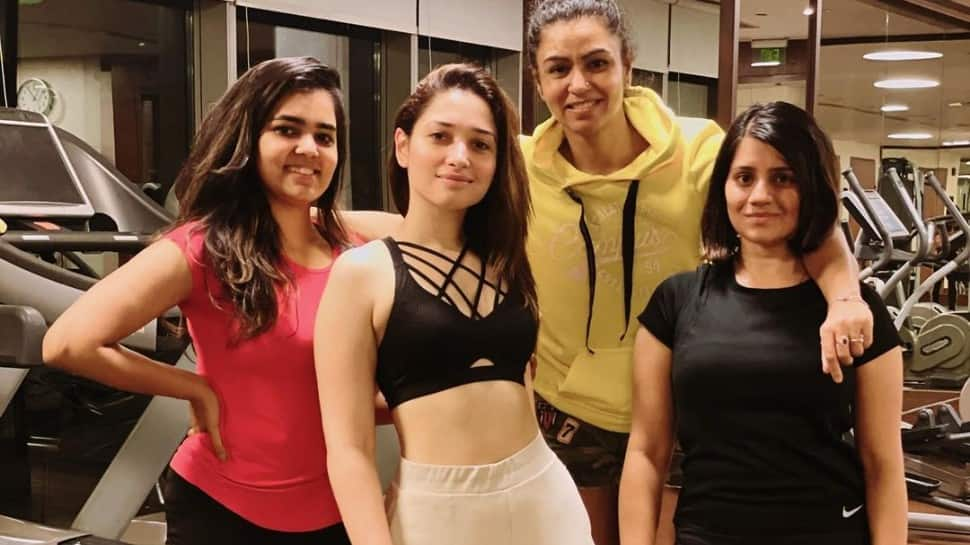 Tamannaah Bhatia prefers group workout; says &#039;Empowered women, empower women&#039;