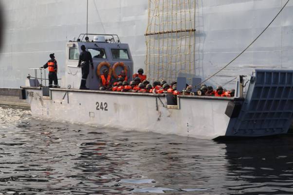 Indian Navy during exercises