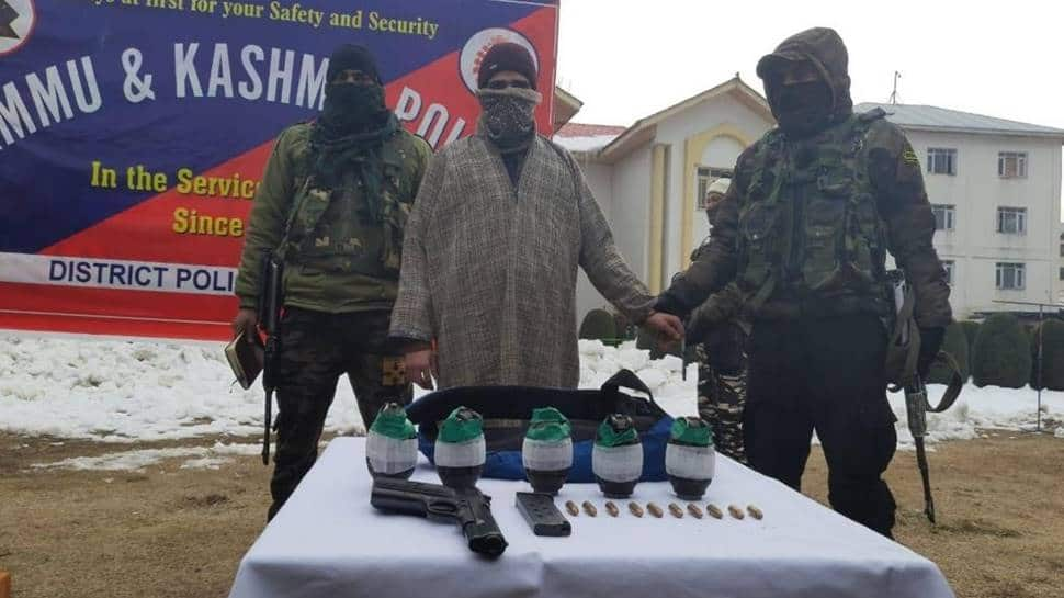 J&amp;K: Newly-recruited JeM terrorist arrested with arms, ammunition by Bandipora Police