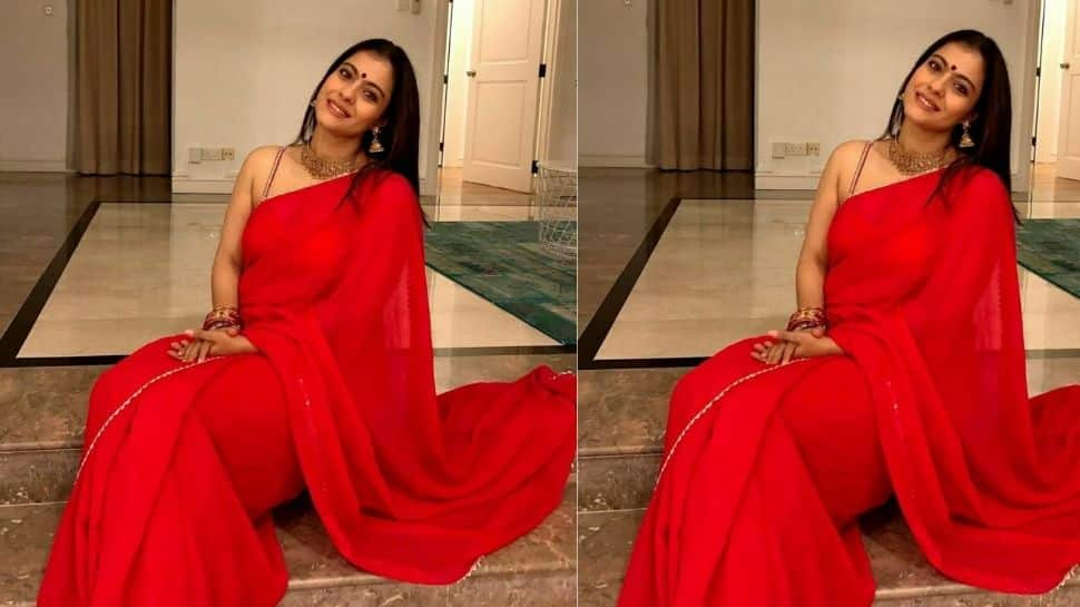 Kajol's smashing red saree