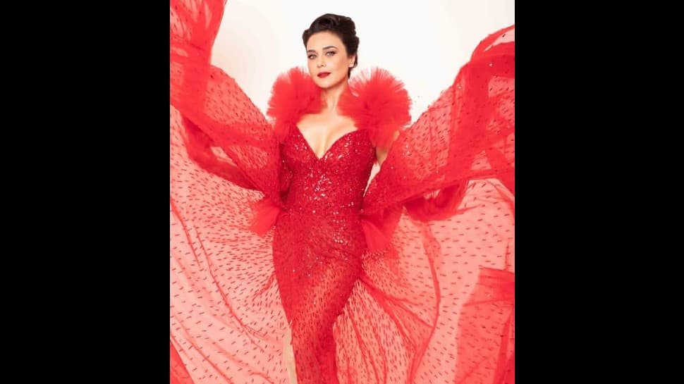 Preity Zinta looks ravishing in red