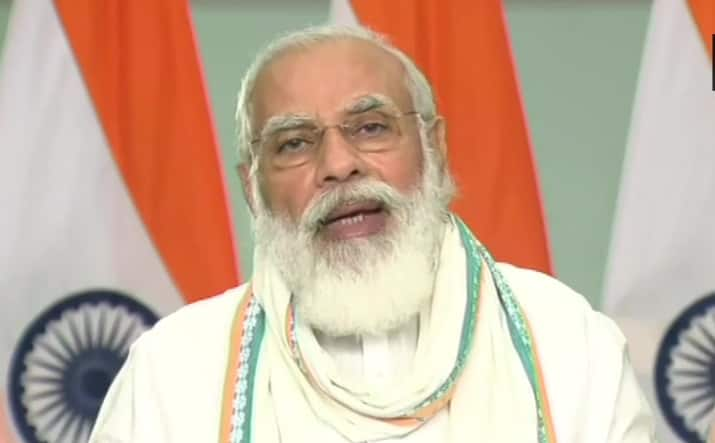 PM Narendra Modi greets Indian Coast Guard personnel on foundation day