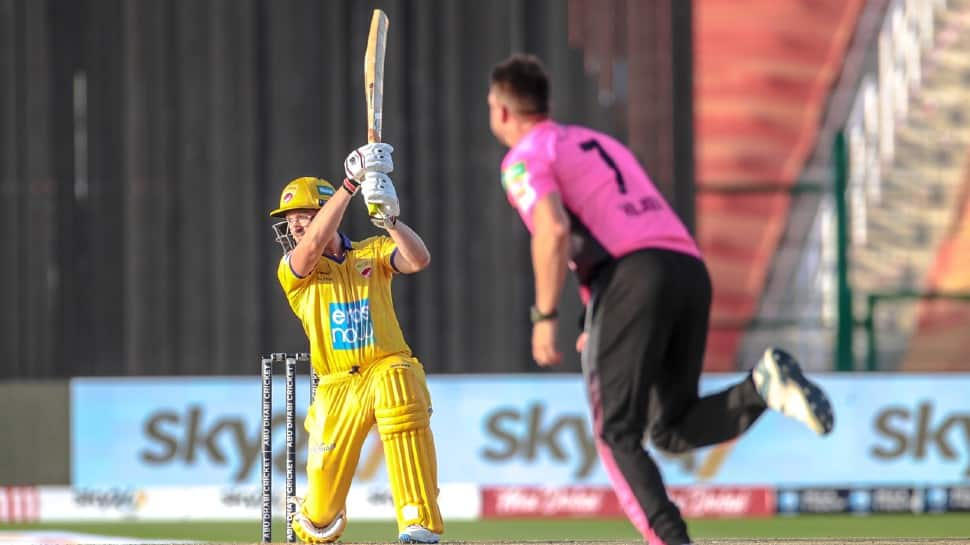 Action from Team Abu Dhabi's game against Pune Devils in Abu Dhabi T10 League. Abu Dhabi posted a five-wicket win over Pune Devils. 