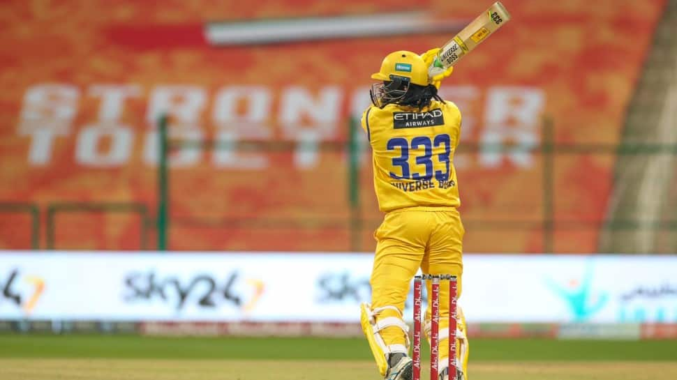 Universe Boss Chris Gayle smashed a whirlwind fifty for Team Abu Dhabi against Maratha Arabians.