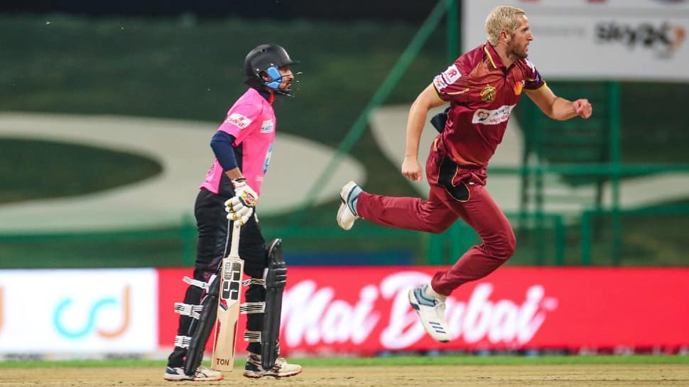 Former South African paceman Wayne Parnell of Northern Warriors bowls against Pune Devils.