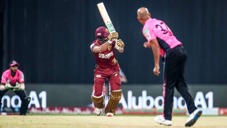 UAE opener Waseem Muhammad en route to scoring 56 off 13 balls for Northern Warriors against Pune Devils.