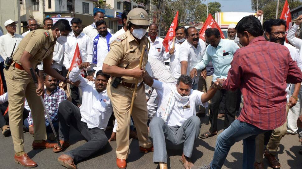 In several states police detained protestors to clear roads.