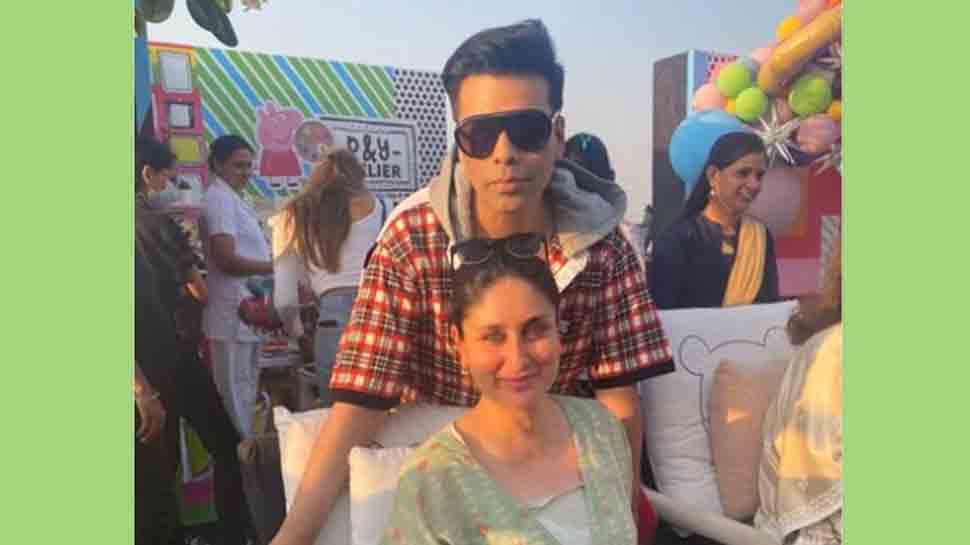 Kareena Kapoor makes glowing mommy-to-be in comfy green kaftan at Karan Johar&#039;s twins&#039; birthday bash, see pics