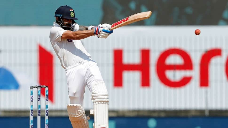 Indian skipper Virat Kohli hit out during his 72-run knock in the second innings in Chennai. (Source: Twitter)