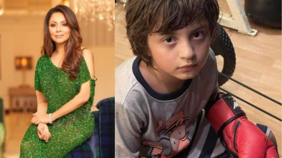 Shah Rukh Khan’s little one AbRam is a boxer already, mommy Gauri Khan gives a glimpse of ‘her Mike Tyson’!