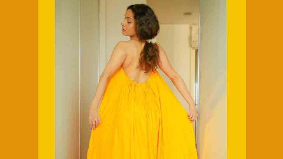 After dancing to Madhuri Dixit&#039;s Dhak Dhak track, Ankita Lokhande flaunts flawless skin in yellow backless dress 