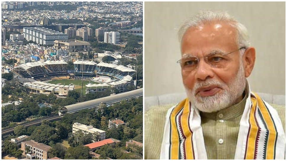 &#039;Caught fleeting view of interesting Test&#039;: PM Narendra Modi shares Chepauk&#039;s picture 