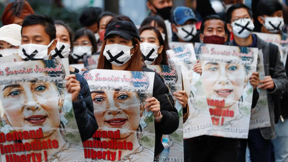 People from Tokyo staged a silent protest against the Myanmar coup