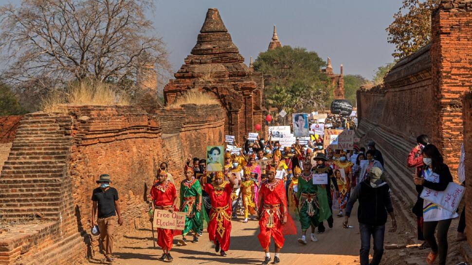 Protests against the military coup in Myanmar continues in Yangon