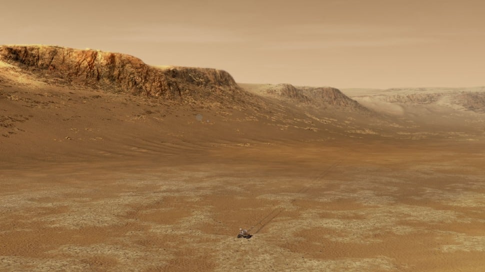 NASA’s Perseverance rover exploring inside Mars’ Jezero Crater (Credit: NASA)