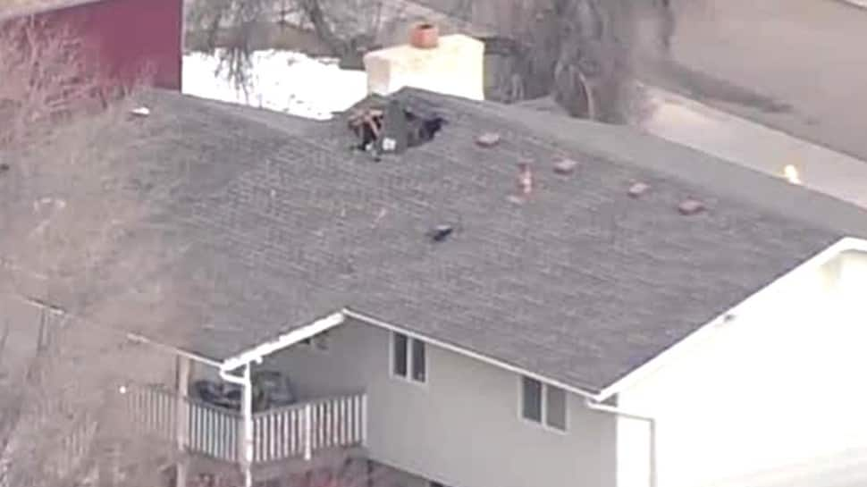 Some houses were damaged by the falling debris