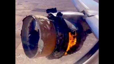 The plane engine caught fire and exploded